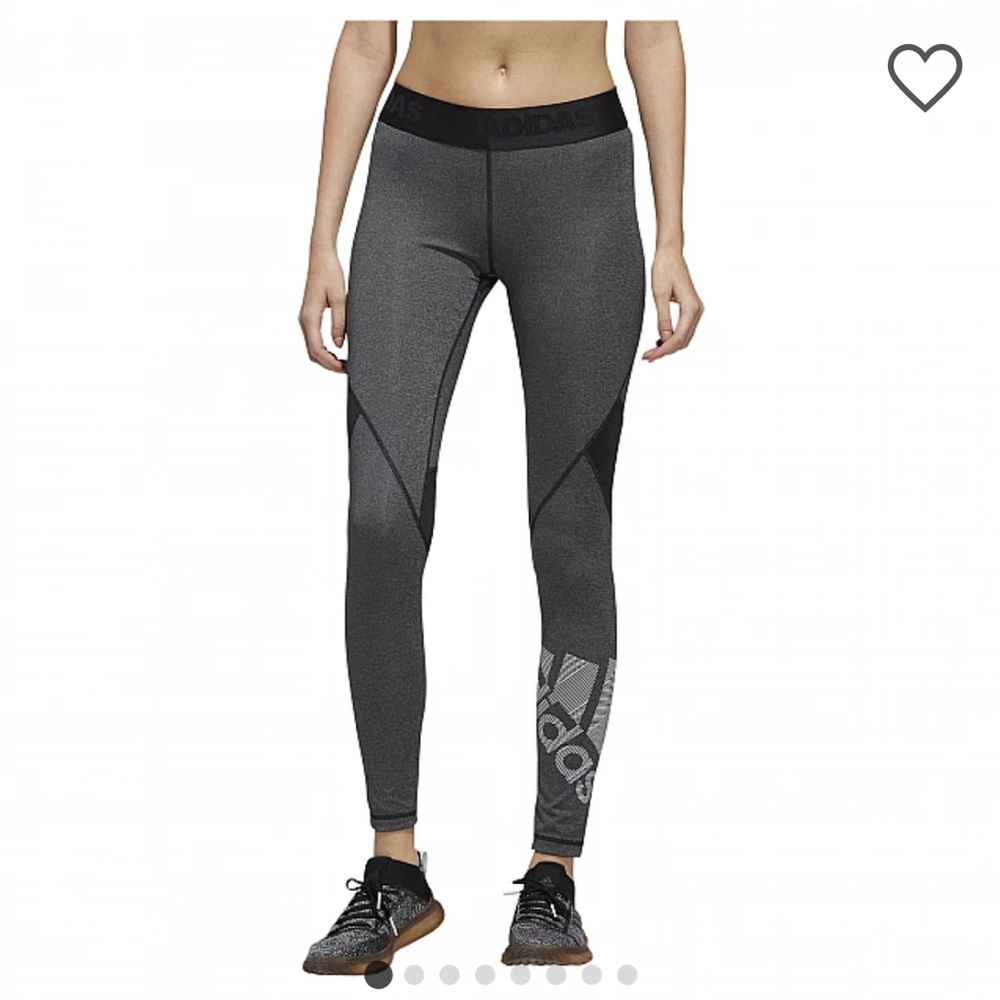 adidas Women's Dark Gray & Black Athletic Leggings